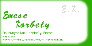 emese korbely business card